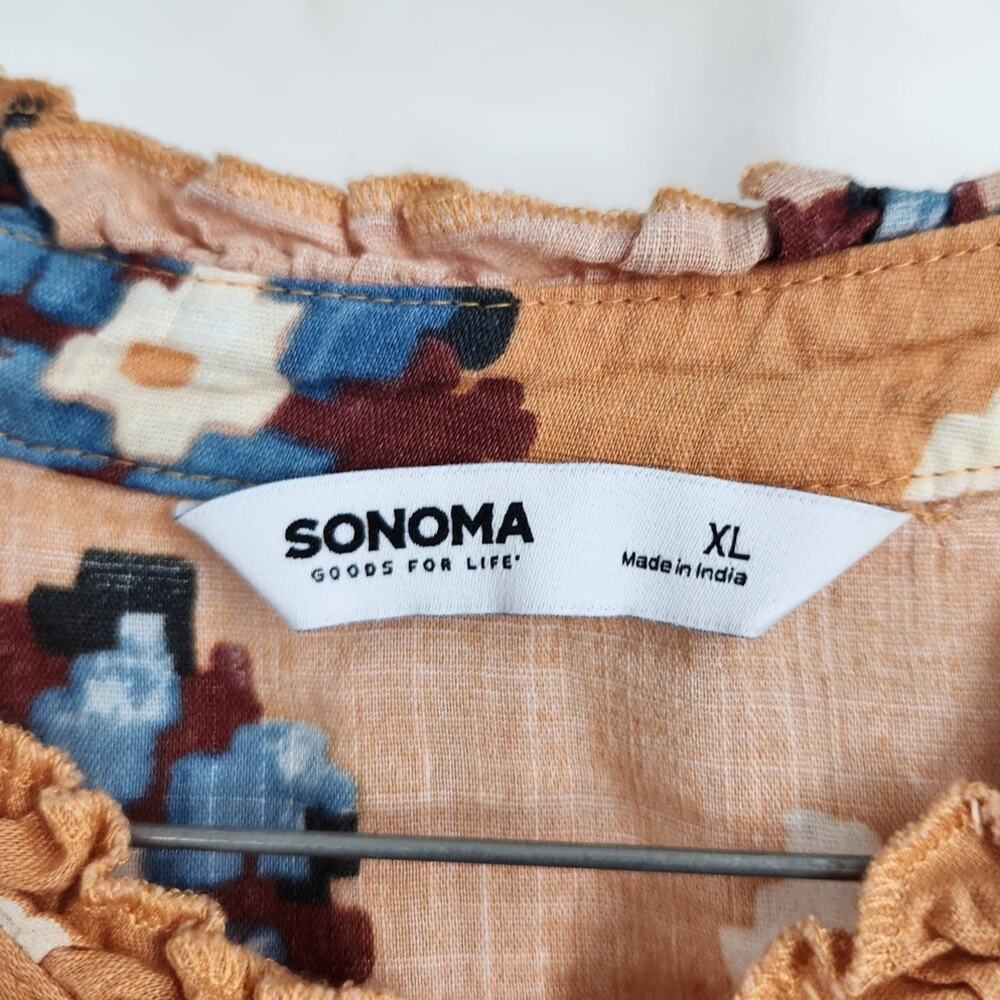 Sonoma Floral Print Top Womens Size Extra Large XL - Picture 3 of 4